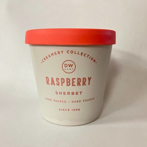 DW Home Raspberry Sherbet Scented Candle Single Wick 10.6oz Ice Cream Dessert - Picture 1 of 4